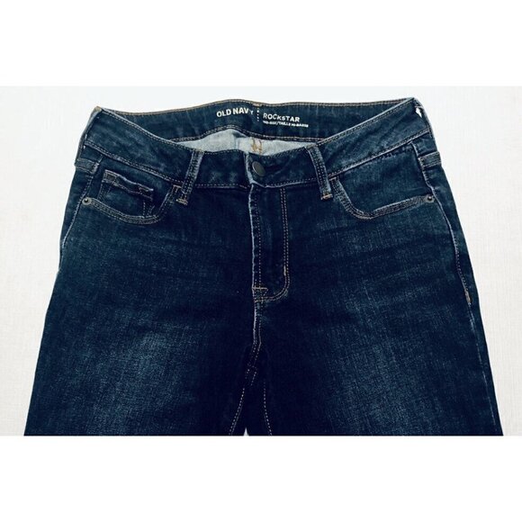 Old Navy Womens Size 4 Dark Wash Rockstar Mid Rise Skinny Jeans Stretch - Picture 3 of 8